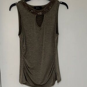 Tank Top with Beaded Neckline